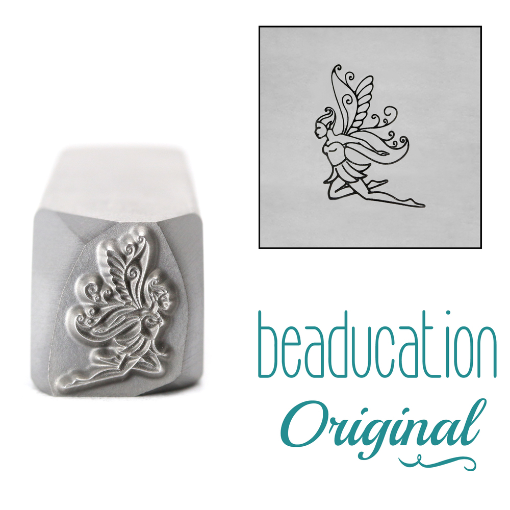 Metal Stamping Tools Fairy Flying Left Metal Design Stamp, 11mm - Beaducation Original